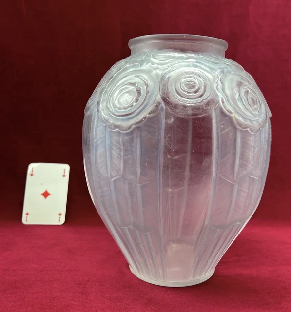 Coupe Décorative En Verre Opalescent André Hunebelle - Centre De Table Modèle B, Vintage