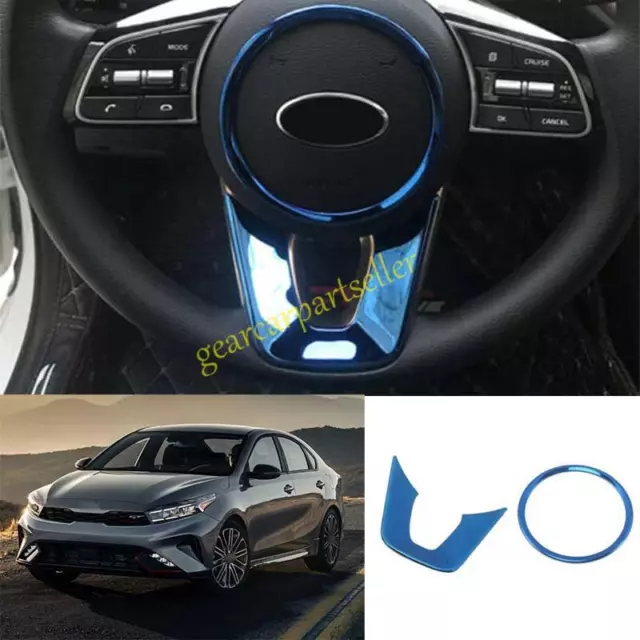 FOR KIA FORTE K3 19-2024 Blue Titanium Steering Wheel U Type Horn Ring ...