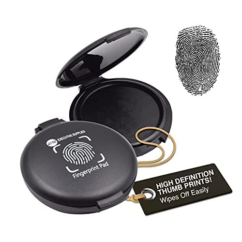 Fingerprint Ink pad, inkless Thumb Print Stamp pad, Black, for Notary Supplie...