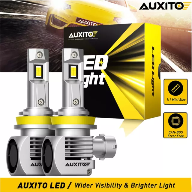 AUXITO H8 H11 H9 LED Headlight Bulb Light Globes Kit High/Low Beam 60W 6000K