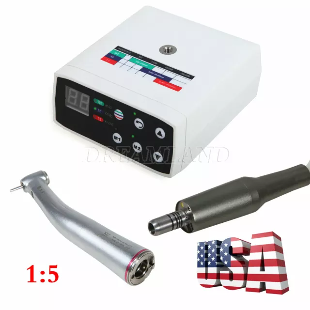 Dental Internal Spray Electric LED Micro Motor /1:5 Fiber Optic Contra Angle STM