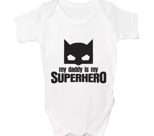 Daddy Is My Superhero Baby Grow Super Hero Mask Bodysuit Girls Boys Gift