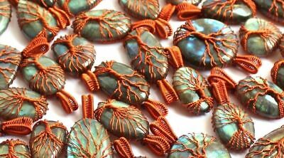 Labradorite Copper Wire-Wrapped Pendant Jewelry Wholesale Lot pendants 100pcs