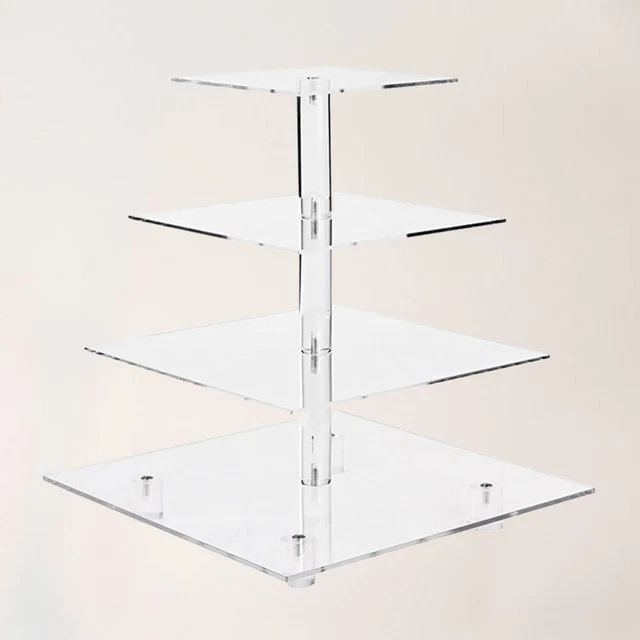 Scaffale espositivo cupcake acrilico 4 strati scaffale per torte rack display antipasto