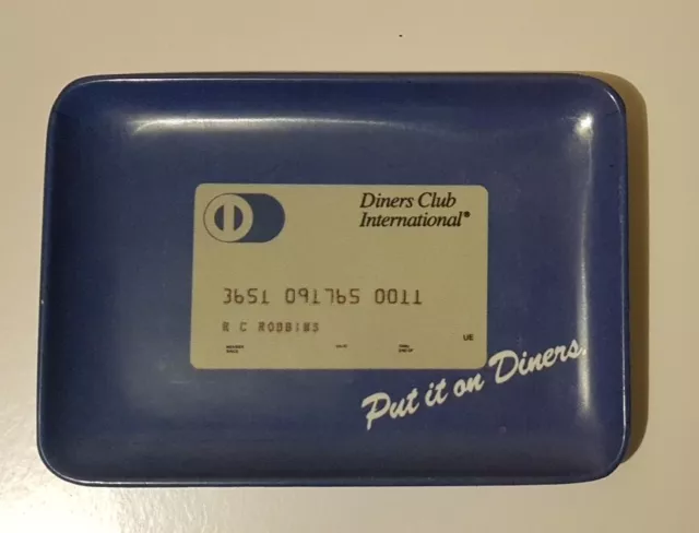 Vintage Diners Club International Plastic Credit Card Plate ''Put it on Diners'