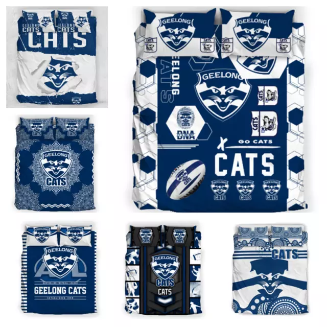 AFL Bedding Suit Soft Duvet Cover Geelong Cats Highend Bedroom Decor Gifts 3