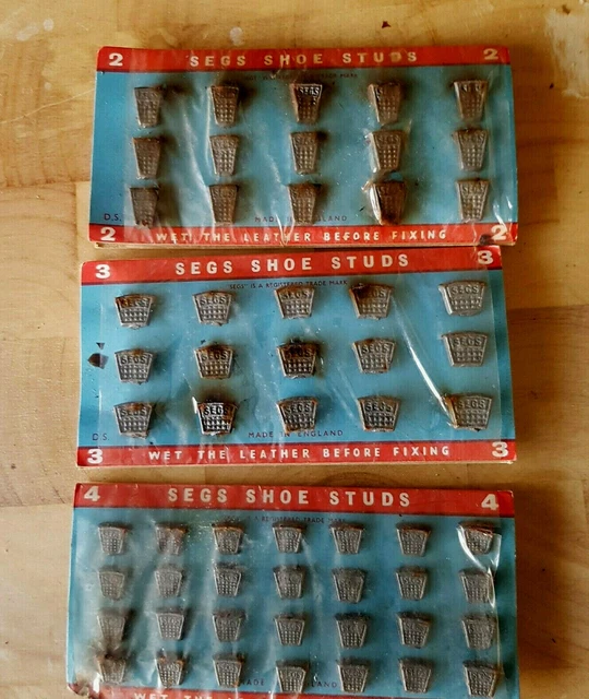 Vintage Cobblers Shoe Repairs Blakey's Shoe Segs Studs 28 Pairs Size 2,3,4