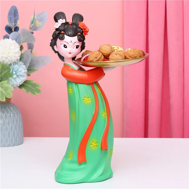 Lady tray storage large ornament 复古仕女玄关钥匙托盘收纳大摆件  客厅茶几桌面摆设电视柜装饰