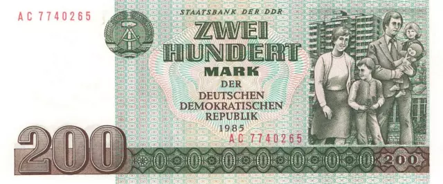 Deutschland Germany DDR 200 Mark 1985 (Serie AC) Ro364a UNC