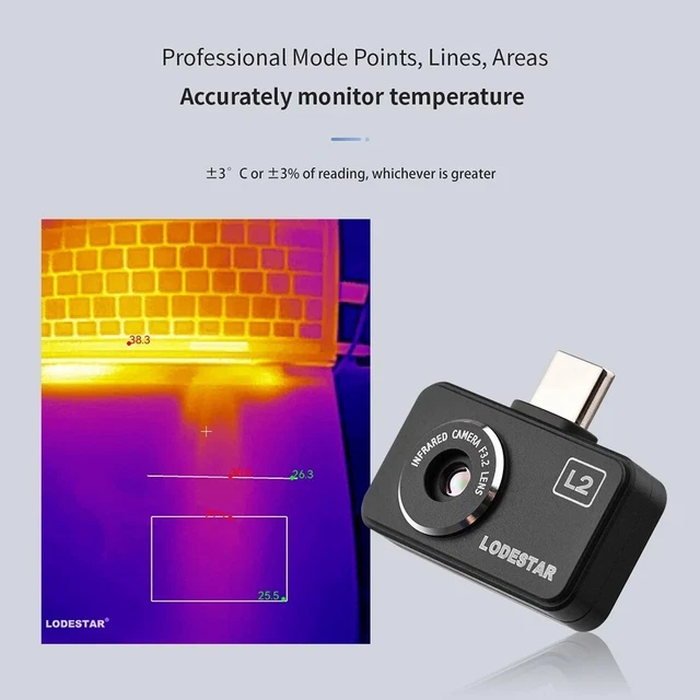 IR Thermal Imager Camera USB Type-C 256x192 Resolution -20~170°C for Android