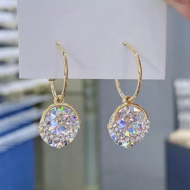 18K Gold Plated Crystal Dangle Drop Earrings for Women,Fashion Jewelry Gifts