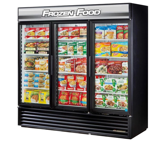 True GDM-72F-HC~TSL01 72 Cu.Ft Three Section Glass Door Commercial Freezer