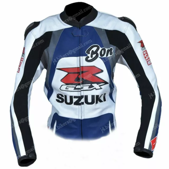 SUZUKI GSXR Veste en Cuir de Motard Hommes Courses Veste en Cuir de Moto 48,56