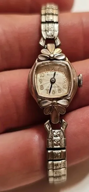 Antique 1940s BULOVA 17 Jewel Swiss Movement 10K Rolled Gold Filled Ladies Watch