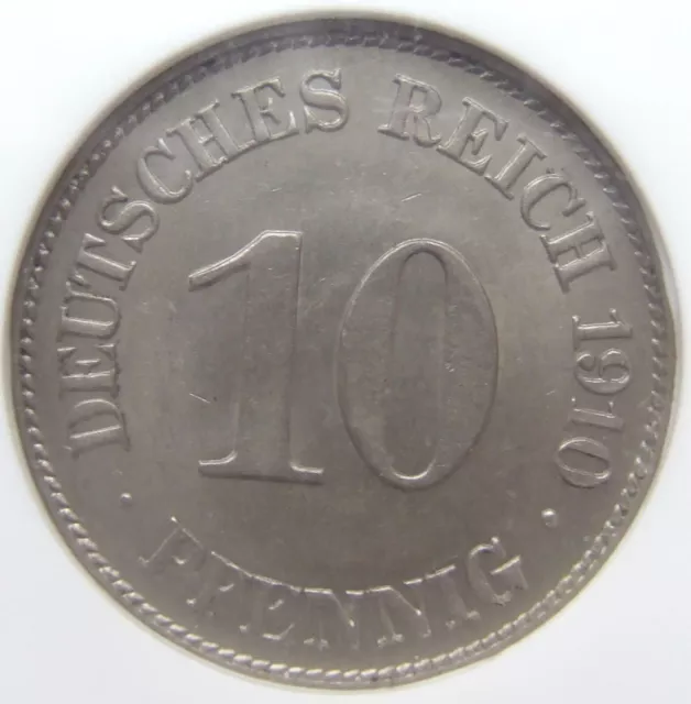 Münze Deutsches Reich Kaiserreich 10 Pfennig 1910 E in f. Stempelglanz NGC MS63