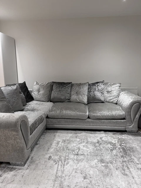 Dfs crushed shop velvet corner sofa