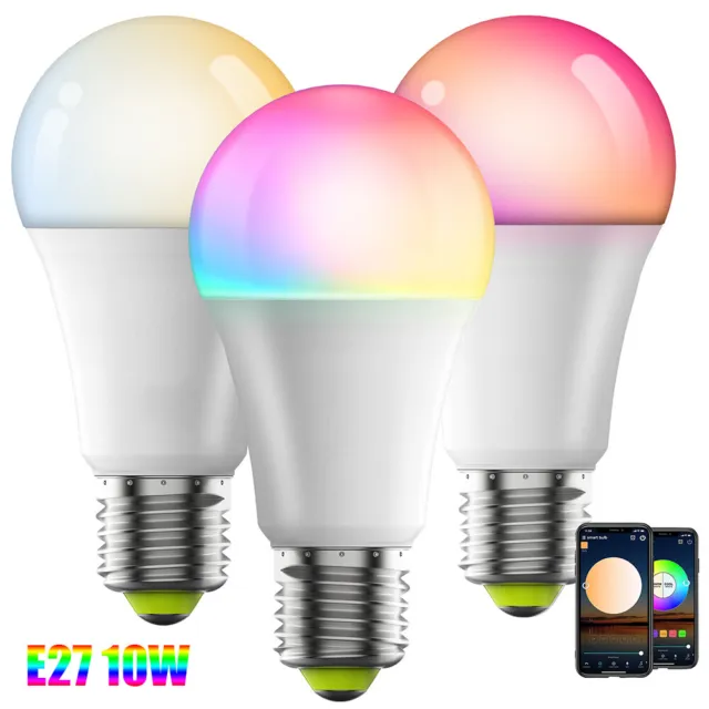 E27 LED RGBCW Leuchtmittel 10W Smart Glühbirnen Farbwechsel  Dimmbar Bluetooth