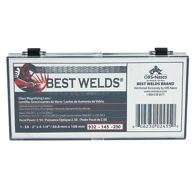 Glass Magnifier Plate, 2 in X 4.25 In, 2.5 Diopter, Clear ORS Nasco Best Welds