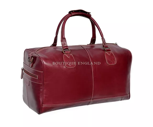 Weekend Bag Holdhall REAL LEATHER OXBLOOD | Duffel Style For Travel & Gym 2