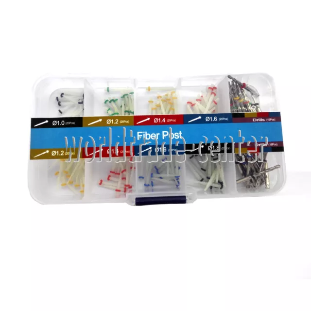 160PCS Dental Glass Fiber Post Single Refilled Package & Free For 32 PCS Drills