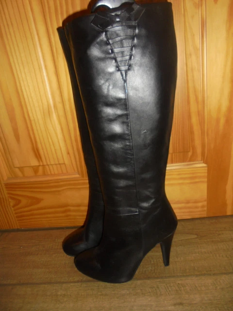 Womens Fashion Solid Color Lace-Up High Heel Boots - Stiletto Heel with Stable Block Base - Secure Buckle Ankle Strap - Trendy & Comfortable