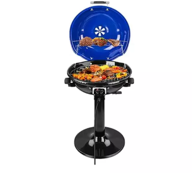 Parrilla BBQ Electrica Para Interior Y Exterior Con Tapa De 1600W Antiadherente