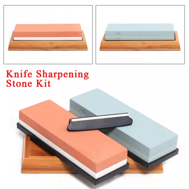 Saltnlight Knife Sharpening Stone, Dual Grit Whetstone 400/1000