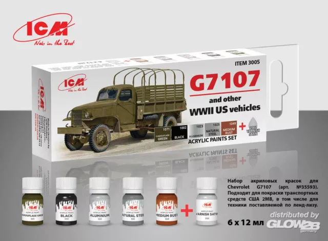 ICM: Acrylic paint set for US WWII vehicles (G7107) 6 12 ml [3303005]
