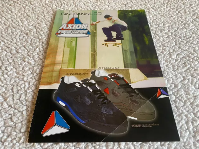 Gerahmtes Skateboardbild/Werbung 11X8" Axion Schuhe - Gino Iannucci