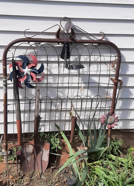 Vintage Twisted Steel Wire Primitive Garden Fence Gate