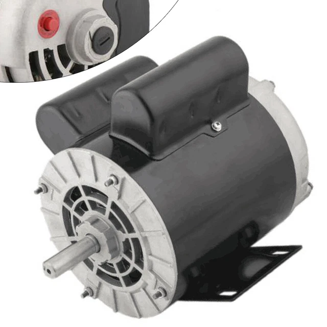 2HP SPL Compressor Duty Electric Motor 3450RPM 56Frame 5/8" Shaft 120/240V Black