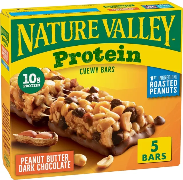 Barras de granola de proteína Nature Valley, mantequilla de maní chocolate oscuro envío gratuito