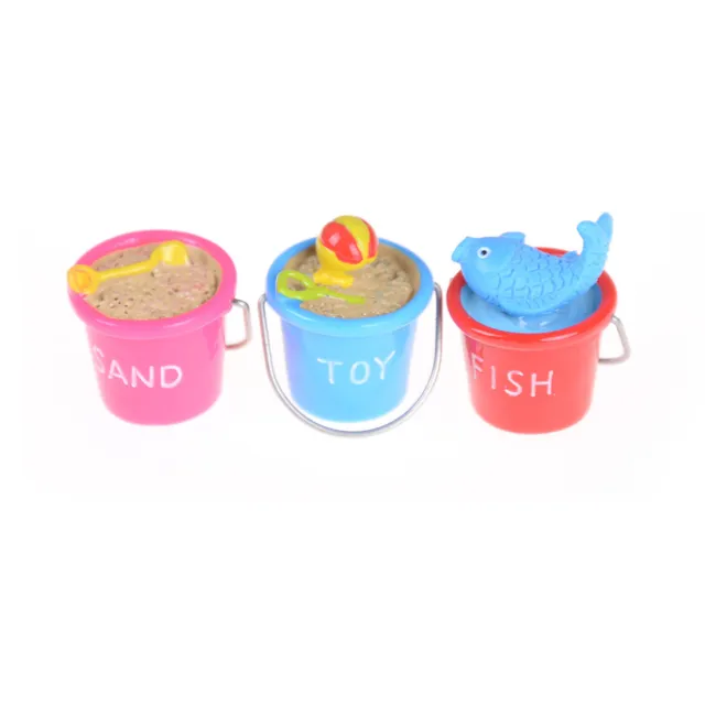 1:12 Dollhouse Miniature DIY Model Toys Scene Accessories Beach Buckets-RQ