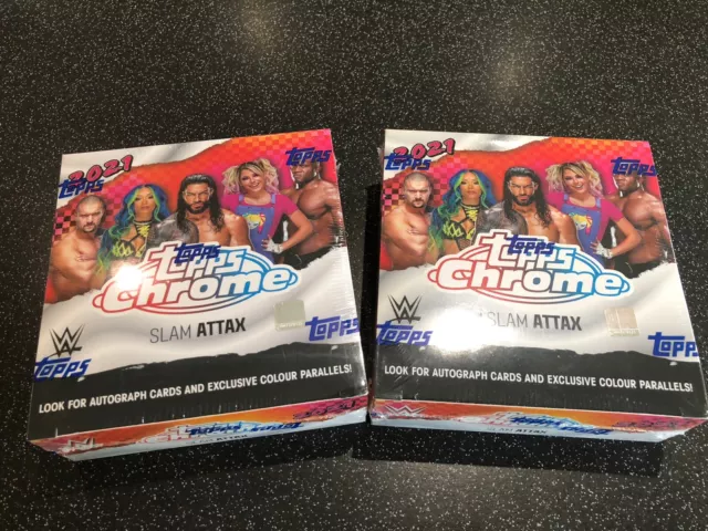 Topps WWE 2021 Chrome Slam Attax, Hobby Box sealed - TWO BOXES