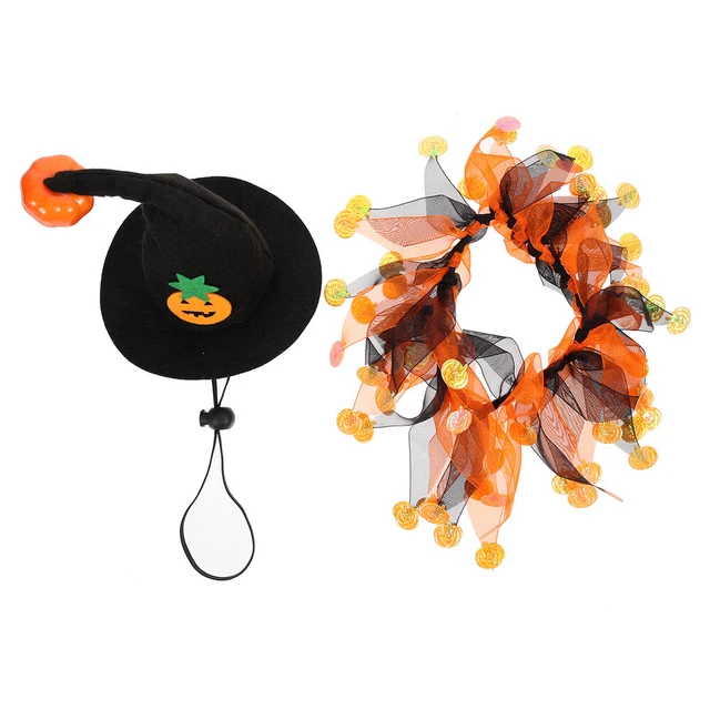 1 Set Halloween Haustierkostüm Lustige Katzenhut Katzenhund Schal Dekorative 2