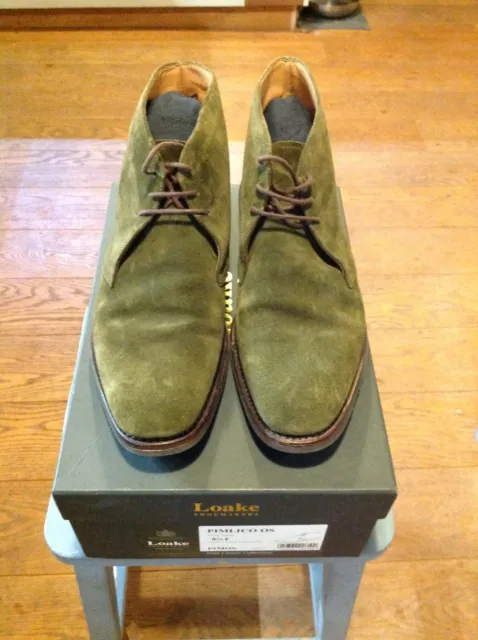 LOAKE PIMLICO SUEDE Chukka Boots Green - 8.5F. Boxed and dust bags £62. ...