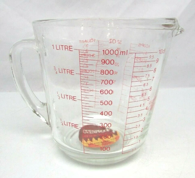 RARE VINTAGE FIRE King Glass Measuring Cup 4Cup 32 oz 499 NOS Anchor