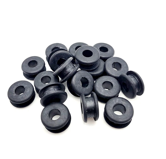 7/16" Panel Hole Rubber Grommets 1/4" ID Wiring Bushing for 3/16" Thick Walls