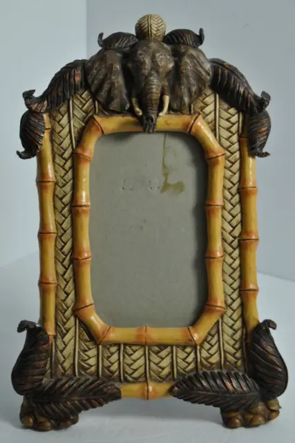 Tabletop 2D Picture Frame Ceramic Elephant African Theme Photo 5 x 7