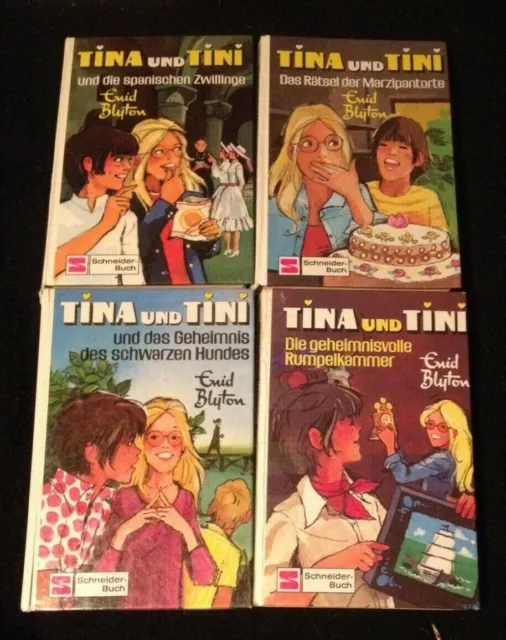 Enid Blyton: 4 gebundene Bücher der Mädchenbuch-Serie "Tina und Tini" - aus Samm