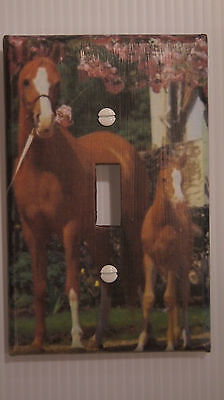 'New!' LARGER SIZE! Horse and Foal - Light Switch Cover- Handmade