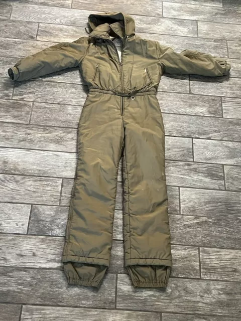 Bogner Ski Suit One Piece Snowsuit Snow Bib Vtg Green size 12 Long made in USA