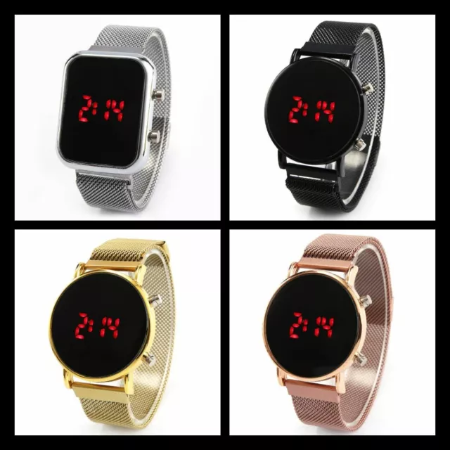 Men's Watches Magnet Buckle Sport LED Watches Men Digital Wristwatch Women watch