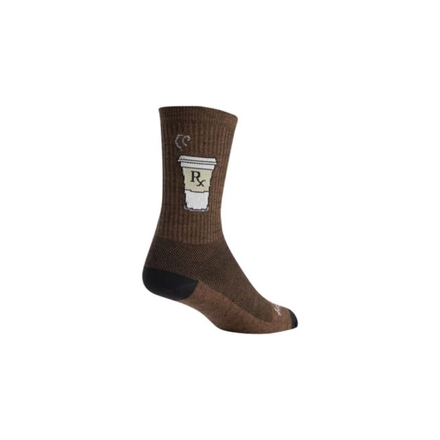 SockGuy - Wool Unisex 6 inch Duarable Itch Free Addict Cycling Socks - Brown