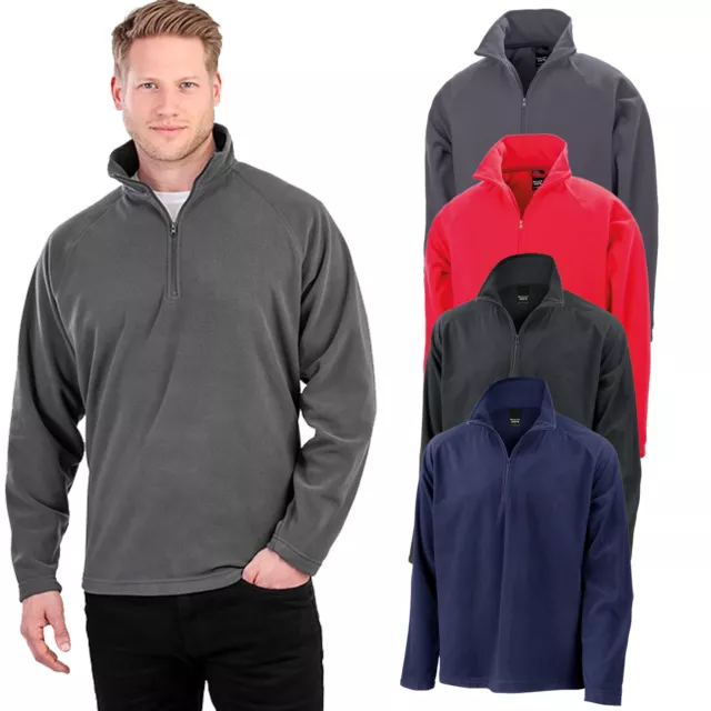 Result Mens Fleece Pocket-free Jacket 1/4 Zip Up Lightweight Outdoor Polar Work