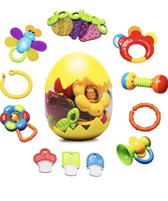 Fun Time Baby's Rattles and Teethers Gift Set Newborn 0-6 Months Toys Boys Girls