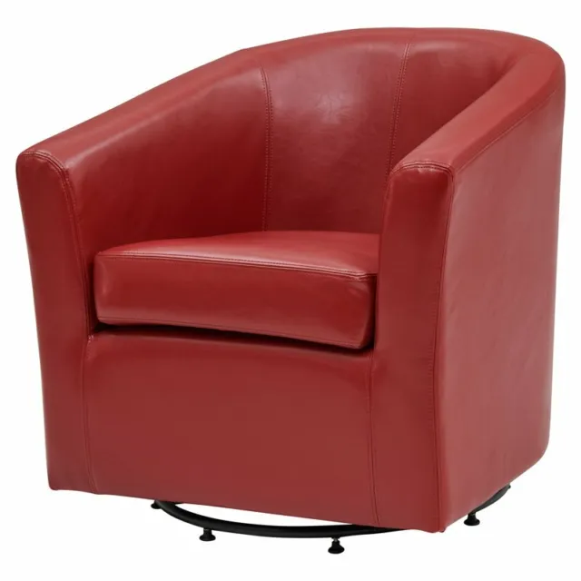 New Pacific Direct Hayden 17.5" Bonded Leather Swivel Chair in Red