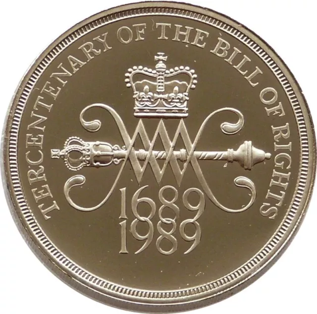 1989 Royal Mint British Tercentenary of Bill of Rights £2 Two Pound Proof Coin