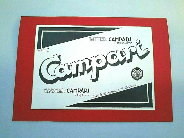 Pubblicita Bevande/Liquori "Bitter Campari L'aperitivo" Vintage Originale 1924