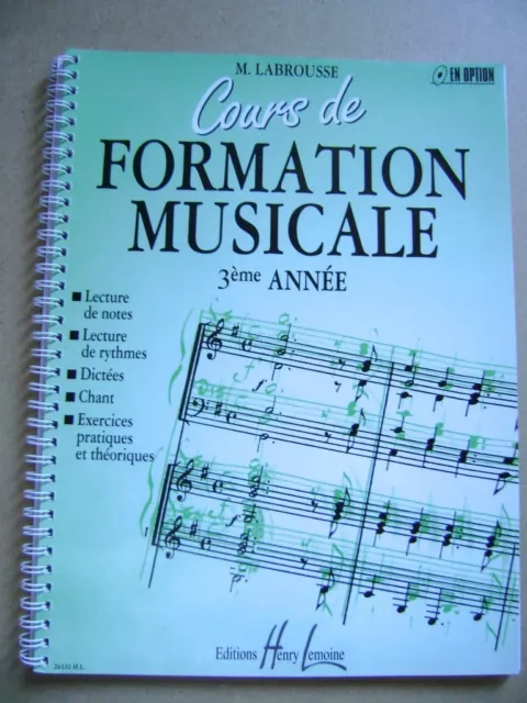 Cours de formation musicale 3ème année exercices pratiques et théoriques /M19